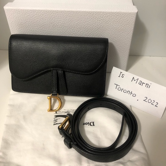Dior Handbags - ❌SOLD❌SADDLE BELT POUCH Black Grained Calfskin
💰1300 (private)
